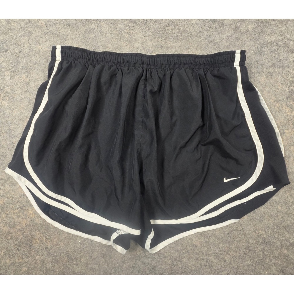 Nike Dri-FIT Tempo Running Shorts Black White 1X Plus Size Athletic Workout Flaw
